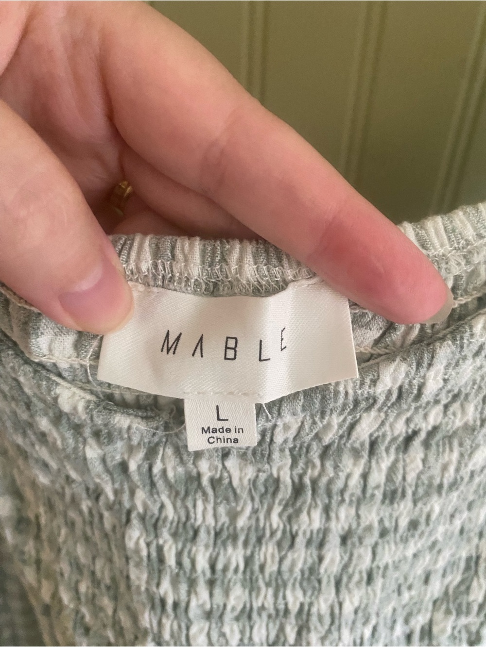 Mable large green gingham puff sleeve dress - Picture 2 of 3